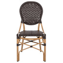 ΚΑΡΕΚΛΑ ΑΛΟΥΜΙΝΙΟΥ BAMBOO LOOK ΜΕ ΚΑΦΕ PE RATTAN HM5925.01 47x58x95Yεκ.