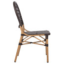 ΚΑΡΕΚΛΑ ΑΛΟΥΜΙΝΙΟΥ BAMBOO LOOK ΜΕ ΚΑΦΕ PE RATTAN HM5925.01 47x58x95Yεκ.