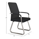 ΚΑΡΕΚΛΑ ΕΠΙΣΚΕΠΤΗ STED HM1232.01 ΜΑΥΡO MESH--ΠΟΔΙΑ/ΜΠΡΑΤΣΑ ΧΡΩΜΙΟΥ 55x59x89Υεκ 2τμχ