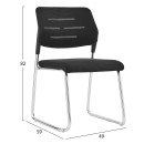 ΚΑΡΕΚΛΑ ΕΠΙΣΚΕΠΤΗ TRABBEL HM1211.01 MESH ΥΦΑΣΜΑ ΜΑΥΡΟ-ΜΕΤΑΛΛΙΚΑ ΠΟΔΙΑ 48x50x82Υεκ 6τμχ