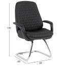 ΚΑΡΕΚΛΑ ΕΠΙΣΚΕΠΤΗ VELUM-s HM1235.01 ΜΑΥΡO PU--ΒΑΣΗ ΧΡΩΜΙΟΥ 71x60x100Υεκ.