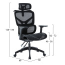 ΚΑΡΕΚΛΑ ΓΡΑΦΕΙΟΥ APEX HM1227.01 ΜΑΥΡO MESH & PP 70x66x113-130Υεκ