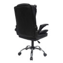 ΚΑΡΕΚΛΑ ΓΡΑΦΕΙΟΥ CANAN HM1201 ΜΑΥΡO PVC-ΒΑΣΗ ΧΡΩΜΙΟΥ 66x61x105Υεκ.