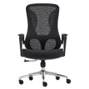 ΚΑΡΕΚΛΑ ΓΡΑΦΕΙΟΥ DECIFER HM1212.01 ΜΑΥΡO MESH-ΒΑΣΗ ΧΡΩΜΙΟΥ 61x60x110Υεκ.