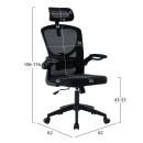 ΚΑΡΕΚΛΑ ΓΡΑΦΕΙΟΥ FLOATER HM1230.01 ΜΑΥΡO MESH & PP 62x62x115-125Υεκ