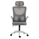 ΚΑΡΕΚΛΑ ΓΡΑΦΕΙΟΥ KESI HM1222.02 ΑΝΟΙΧΤΟ ΓΚΡΙ MESH--ΛΕΥΚΟ PP 52x50x122Υεκ.