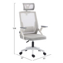 ΚΑΡΕΚΛΑ ΓΡΑΦΕΙΟΥ MATRON HM1226.02 ΛΕΥΚΟ PP--ΑΝΟΙΧΤΟ ΓΚΡΙ MESH 59x55x115Υεκ