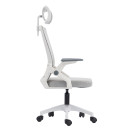 ΚΑΡΕΚΛΑ ΓΡΑΦΕΙΟΥ MATRON HM1226.02 ΛΕΥΚΟ PP--ΑΝΟΙΧΤΟ ΓΚΡΙ MESH 59x55x115Υεκ