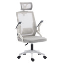 ΚΑΡΕΚΛΑ ΓΡΑΦΕΙΟΥ MATRON HM1226.02 ΛΕΥΚΟ PP--ΑΝΟΙΧΤΟ ΓΚΡΙ MESH 59x55x115Υεκ