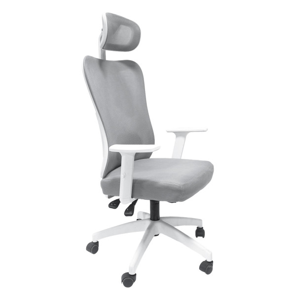 ΚΑΡΕΚΛΑ ΓΡΑΦΕΙΟΥ MEXER HM1195.02 ΓΚΡΙ MESH-PP ΒΑΣΗ-ΣΚΕΛΕΤΟΣ ΛΕΥΚΟΣ 68x70x136Υεκ.