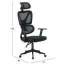 ΚΑΡΕΚΛΑ ΓΡΑΦΕΙΟΥ NOVAR HM1218.01 ΜΑΥΡO MESH--ΒΑΣΗ PP 51x49x121-129Υεκ