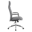 ΚΑΡΕΚΛΑ ΓΡΑΦΕΙΟΥ TEETER HM18355.10 ΓΚΡΙ PU ΔΕΡΜΑ--ΒΑΣΗ ΧΡΩΜΙΟΥ 67x66x121Υεκ