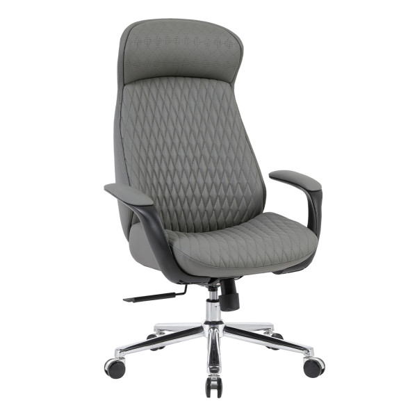 ΚΑΡΕΚΛΑ ΓΡΑΦΕΙΟΥ VELUM HM1233.10 ΓΚΡΙ PU--ΒΑΣΗ ΧΡΩΜΙΟΥ 71x69x116-122Υεκ.