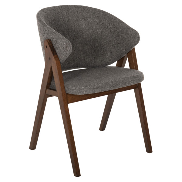 ΚΑΡΕΚΛΑ HANA HM9746.02 RUBBERWOOD ΣΕ ΚΑΡΥΔΙ ΧΡΩΜΑ-ΓΚΡΙ ΥΦΑΣΜΑ 55x60x84Yεκ. 2τμχ