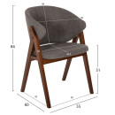 ΚΑΡΕΚΛΑ HANA HM9746.02 RUBBERWOOD ΣΕ ΚΑΡΥΔΙ ΧΡΩΜΑ-ΓΚΡΙ ΥΦΑΣΜΑ 55x60x84Yεκ. 2τμχ