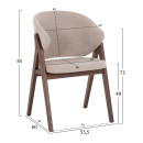ΚΑΡΕΚΛΑ HANA HM9746.11 RUBBERWOOD ΣΕ ΜΑΥΡΟ ΧΡΩΜΑ-ΓΚΡΙ ΥΦΑΣΜΑ 55,5x60x85Yεκ. 2τμχ