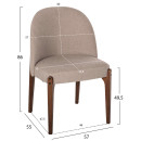 ΚΑΡΕΚΛΑ ΤΡΑΠΕΖΑΡΙΑΣ RAMMER HM9744.02 RUBBERWOOD ΣΕ ΚΑΡΥΔΙ-ΕΚΡΟΥ ΥΦΑΣΜΑ 57x55x86Υεκ. 2τμχ