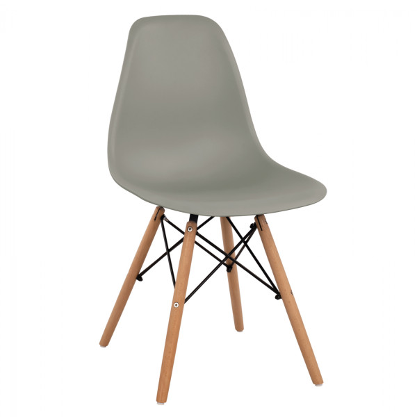 ΚΑΡΕΚΛΑ ΜΕ ΞΥΛΙΝΑ ΠΟΔΙΑ ΚΑΙ ΚΑΘΙΣΜΑ TWIST PP ΓΚΡΙ HM8460.10 46x50x82 εκ. 4τμχ