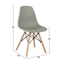 ΚΑΡΕΚΛΑ ΜΕ ΞΥΛΙΝΑ ΠΟΔΙΑ ΚΑΙ ΚΑΘΙΣΜΑ TWIST PP ΓΚΡΙ HM8460.10 46x50x82 εκ. 4τμχ