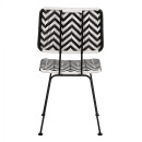 ΚΑΡΕΚΛΑ ΜΕΤΑΛΛΙΚΗ ALLEGRA HM5693 ΜΕ WICKER ΜΑΥΡΟ-ΛΕΥΚΟ 46x56x88Υ εκ.