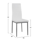 ΚΑΡΕΚΛΑ ΜΕΤΑΛΛΙΚΗ LADY HM0037.11 ΛΕΥΚΟ PU ΜΕΤΑΛΛΙΚΟ ΣΚΕΛΕΤΟ K/D 40x48x95Y εκ. 4τμχ