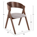 ΚΑΡΕΚΛΑ NEKKER HM9739.01 RUBBERWOOD ΣΕ ΚΑΡΥΔΙ-ΜΠΕΖ ΥΦΑΣΜΑ ΚΑΘΙΣΜΑ 56x55x78Yεκ. 2τμχ