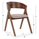 ΚΑΡΕΚΛΑ NEKKER HM9739.02 RUBBERWOOD ΣΕ ΚΑΡΥΔΙ-ΓΚΡΙ ΥΦΑΣΜΑ ΚΑΘΙΣΜΑ 56x55x78Yεκ. 2τμχ