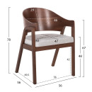 ΚΑΡΕΚΛΑ NERO HM9972 RUBBERWOOD ΣΕ ΚΑΡΥΔΙ-ΓΚΡΙ ΥΦΑΣΜΑ ΚΑΘΙΣΜΑ 56x56x78Yεκ. 2τμχ