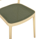 ΚΑΡΕΚΛΑ ΠΟΛΥΠΡΟΠΥΛΕΝΙΟΥ MEKO HM5934.04 ΜΠΕΖ ΜΕ OLIVE GREEN ΨΑΘΑ 51x52x80Υεκ.
