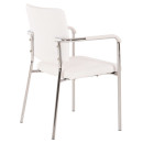 ΚΑΡΕΚΛΑ QUESTA ΜΕ ΜΠΡΑΤΣΑ HM1070.02 ΛΕΥΚΗ 56,5x59x85 cm 4τμχ