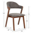 ΚΑΡΕΚΛΑ RIDER HM9734.01 RUBBERWOOD ΣΕ ΚΑΡΥΔΙ-ΥΦΑΣΜΑ ΓΚΡΙ 59x59x83Yεκ. 2τμχ