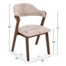 ΚΑΡΕΚΛΑ RIDER HM9734.02 RUBBERWOOD ΣΕ ΚΑΡΥΔΙ-ΥΦΑΣΜΑ ΕΚΡΟΥ 59x59x83Yεκ. 2τμχ