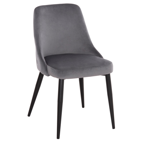 ΚΑΡΕΚΛΑ SERENITY HM8527.11 ΒΕΛΟΥΔΟ ΓΚΡΙ ΜΕ ΜΑΥΡΑ ΜΕΤΑΛΛΙΚΑ ΠΟΔΙΑ 51x54x83,5Υεκ. 2τμχ