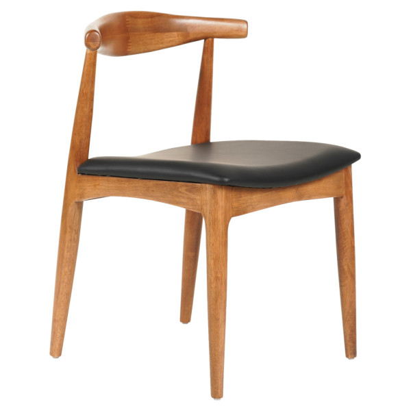 KΑΡΕΚΛΑ ΤΡΑΠΕΖΑΡΙΑΣ ALOR HM9947.03 RUBBERWOOD ΚΑΡΥΔΙ-ΜΑΥΡΟ PU 55x51x75Υεκ 2τμχ