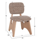 ΚΑΡΕΚΛΑ ΤΡΑΠΕΖΑΡΙΑΣ BELLISI HM18248.01 ΚΑΦΕ ΥΦΑΣΜΑ-PLYWOOD ΧΡΩΜΑ ΔΡΥΟΣ 53x56x78Υεκ. 2τμχ