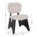 ΚΑΡΕΚΛΑ ΤΡΑΠΕΖΑΡΙΑΣ BELLISI HM18248.02 ΕΚΡΟΥ ΥΦΑΣΜΑ-PLYWOOD ΣΕ ΜΑΥΡΟ 53x56x78Υεκ. 2τμχ