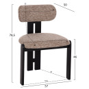 ΚΑΡΕΚΛΑ ΤΡΑΠΕΖΑΡΙΑΣ KARVO HM18252.03 ΚΑΦΕ ΥΦΑΣΜΑ--ΞΥΛΟ ΣΕ ΜΑΥΡΟ 57x50x78,5Υεκ. 2τμχ