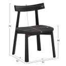KΑΡΕΚΛΑ ΤΡΑΠΕΖΑΡΙΑΣ OSORIO HM18335.02 RUBBERWOOD & ΣΧΟΙΝΙ ΣΕ ΜΑΥΡΟ 51x55x74Υεκ 2τμχ