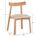 KΑΡΕΚΛΑ ΤΡΑΠΕΖΑΡΙΑΣ OSORIO HM18335.11 RUBBERWOOD ΦΥΣΙΚΟ-ΕΚΡΟΥ PU 51x55x74Υεκ 2τμχ