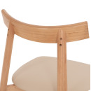 KΑΡΕΚΛΑ ΤΡΑΠΕΖΑΡΙΑΣ OSORIO HM18335.11 RUBBERWOOD ΦΥΣΙΚΟ-ΕΚΡΟΥ PU 51x55x74Υεκ 2τμχ