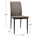 ΚΑΡΕΚΛΑ ΤΡΑΠΕΖΑΡΙΑΣ PERKY HM18347.03 ΚΑΦΕ ΥΦΑΣΜΑ-ΜΕΤΑΛ. ΠΟΔΙΑ ΜΑΥΡΑ 44x60x87Υεκ 4τμχ