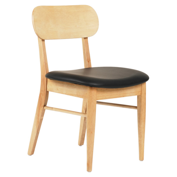 KΑΡΕΚΛΑ ΤΡΑΠΕΖΑΡΙΑΣ SEKOR HM9945.01 RUBBERWOOD-ΜΑΥΡΟ PU 50x50x80Υεκ. 2τμχ