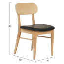 KΑΡΕΚΛΑ ΤΡΑΠΕΖΑΡΙΑΣ SEKOR HM9945.01 RUBBERWOOD-ΜΑΥΡΟ PU 50x50x80Υεκ. 2τμχ