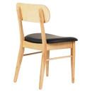 KΑΡΕΚΛΑ ΤΡΑΠΕΖΑΡΙΑΣ SEKOR HM9945.01 RUBBERWOOD-ΜΑΥΡΟ PU 50x50x80Υεκ. 2τμχ