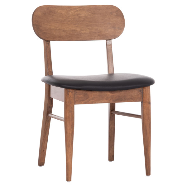 KΑΡΕΚΛΑ ΤΡΑΠΕΖΑΡΙΑΣ SEKOR HM9945.03 ΚΑΡΥΔΙ RUBBERWOOD-ΜΑΥΡΟ PU 51x48x79Υεκ 2τμχ