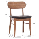 KΑΡΕΚΛΑ ΤΡΑΠΕΖΑΡΙΑΣ SEKOR HM9945.03 ΚΑΡΥΔΙ RUBBERWOOD-ΜΑΥΡΟ PU 51x48x79Υεκ 2τμχ