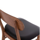KΑΡΕΚΛΑ ΤΡΑΠΕΖΑΡΙΑΣ SEKOR HM9945.03 ΚΑΡΥΔΙ RUBBERWOOD-ΜΑΥΡΟ PU 51x48x79Υεκ 2τμχ