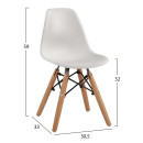 ΚΑΡΕΚΛΑ TWIST KID HM8453.01 ΞΥΛΙΝΑ ΠΟΔΙΑ Κ ΚΑΘΙΣΜΑ PP ΛΕΥΚΟ 31x34x55.5Υεκ 4τμχ