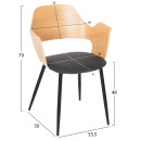 ΚΑΡΕΚΛΑ VELP HM9616.02 ΞΥΛΟ ΣΕ ΦΥΣΙΚΟ-ΓΚΡΙ ΥΦΑΣΜΑ-ΜΑΥΡΑ ΜΕΤΑΛ. ΠΟΔΙΑ 55,5x50x79Υεκ. 2τμχ