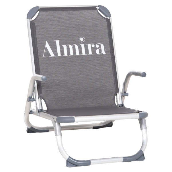 ΚΑΡΕΚΛΑΚΙ ΠΑΡΑΛΙΑΣ ΑΛΟΥΜINIOY ΒΑΡ.ΤΥΠΟΥ ΨΗΛΗ ΠΛΑΤΗ ALMIRA HM5053.10 ΓΚΡΙ 55x71x66Υεκ